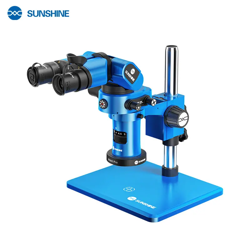 SUNSHINE Electronic Trinocular Microscope Tools R360PRO Foldable Integrated 7-58X Zoom 4K HD Multimeter Camera Rotatable Vision 3