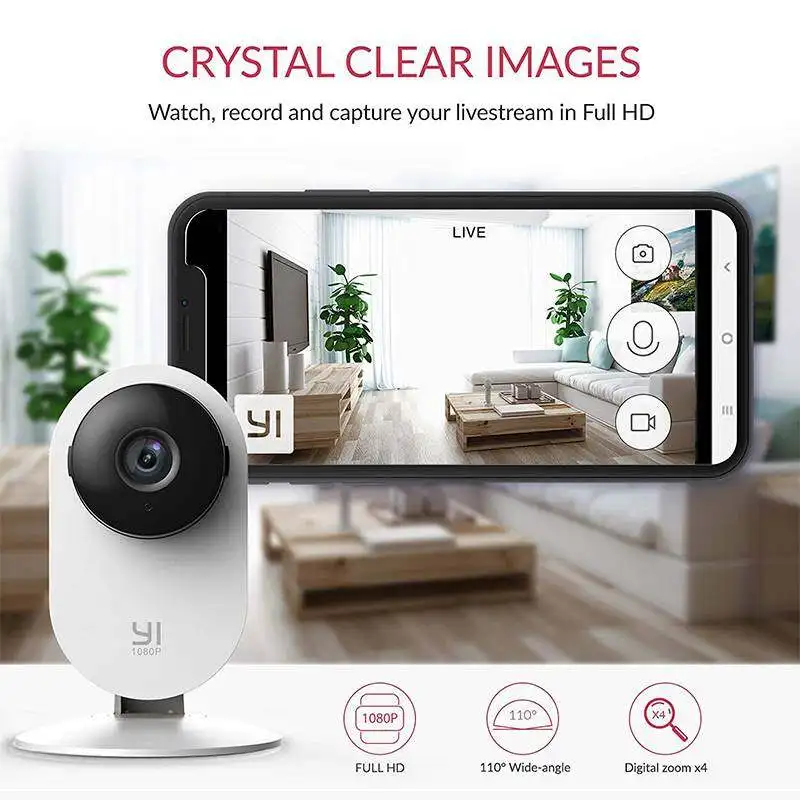 YI 1080p Home Camcorder IP Camcorder Smart Video Camera with Monteon Detection wifi Camcorder Security Protection Mini Camcorder