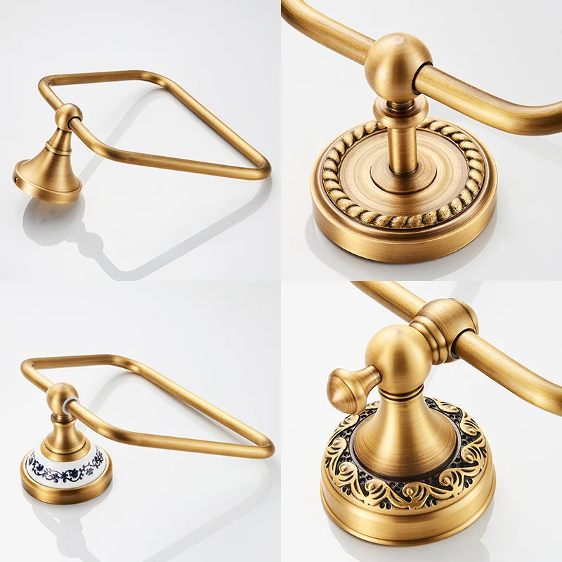 ELLEN Bathroom Towel Ring Antique Bronze Wall Mounted Brass Bath Towel Holder EL4080T