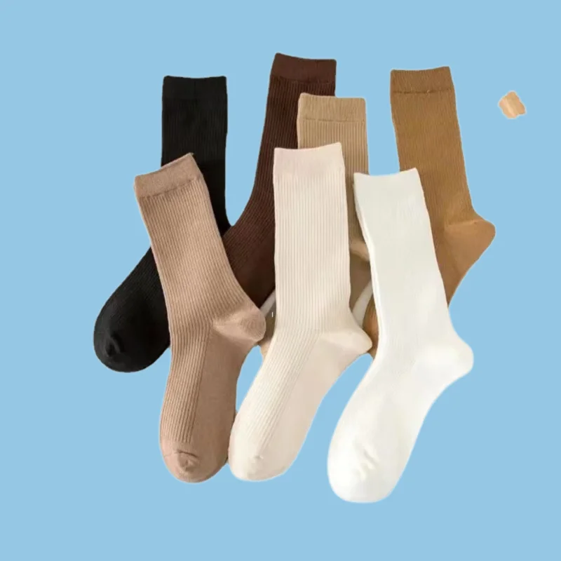 

5/10 Pairs Top Quality Women's Cotton Socks Autumn And Winter Style Pile Socks High Socks Boneless Long Socks Anti-pilling Socks