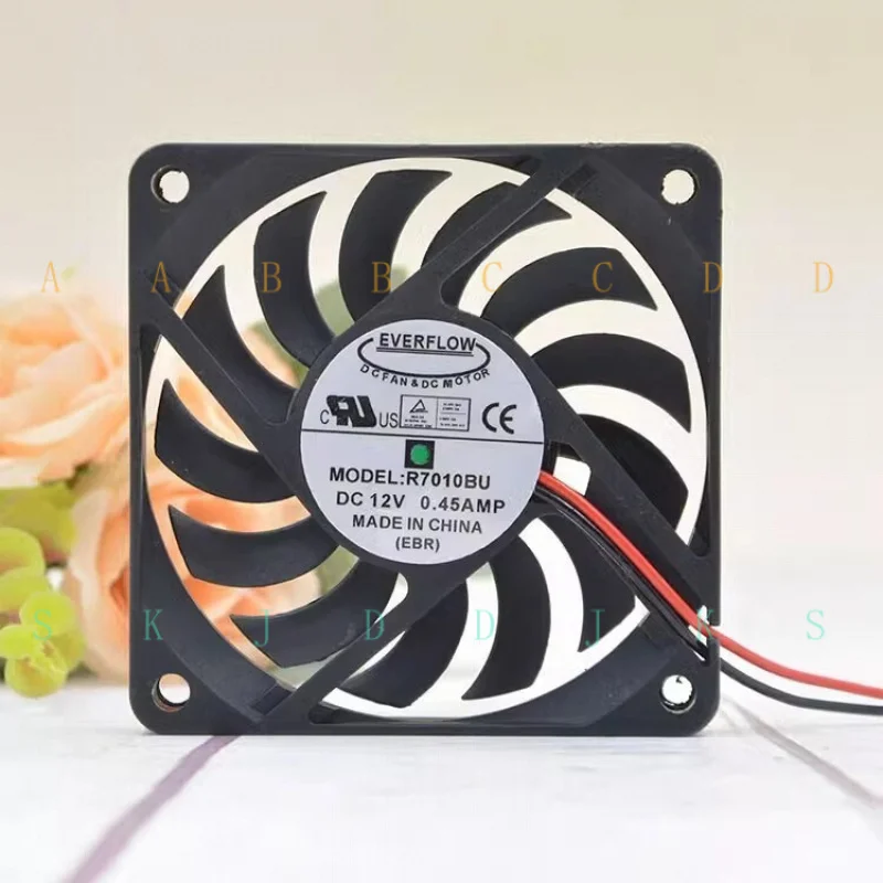 

M R7010BU 7010 DC12V 0.45A 7cm 2-Wire Cooling Fan