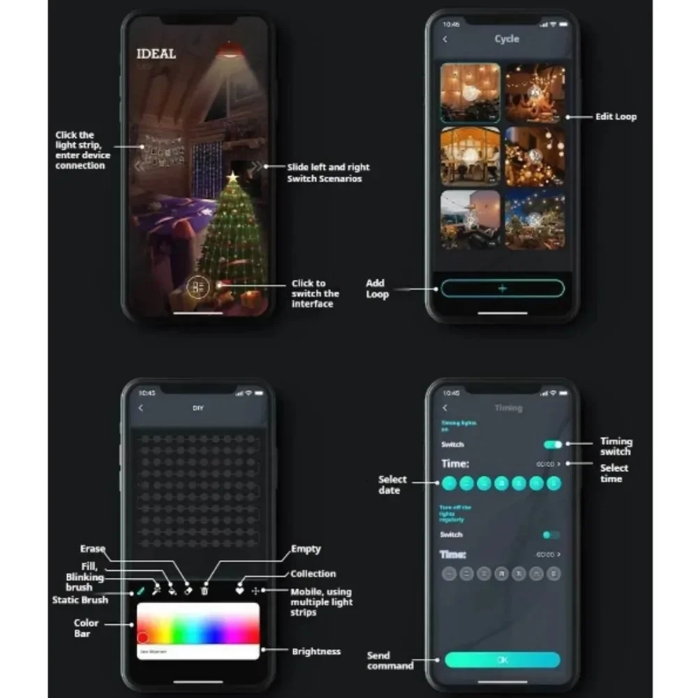 DC12-24V الموسيقى بلوتوث التحكم ذكي iDeal APP تحكم 24 مفتاح ل WS2812 WS2811 الذكية LED قطاع RGB مصباح ليد سلسلة