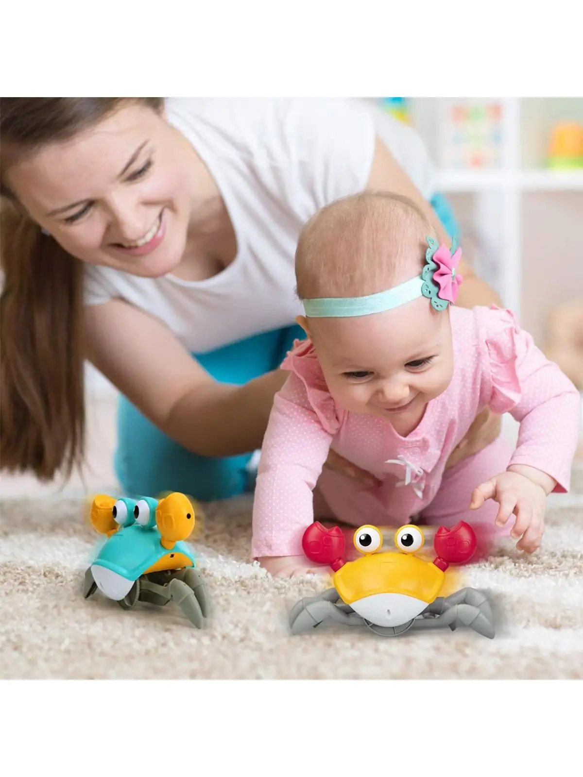 音楽付きの這うカニのおもちゃ、障害物に遭遇したときに自動的に回避する電子這いおもちゃ