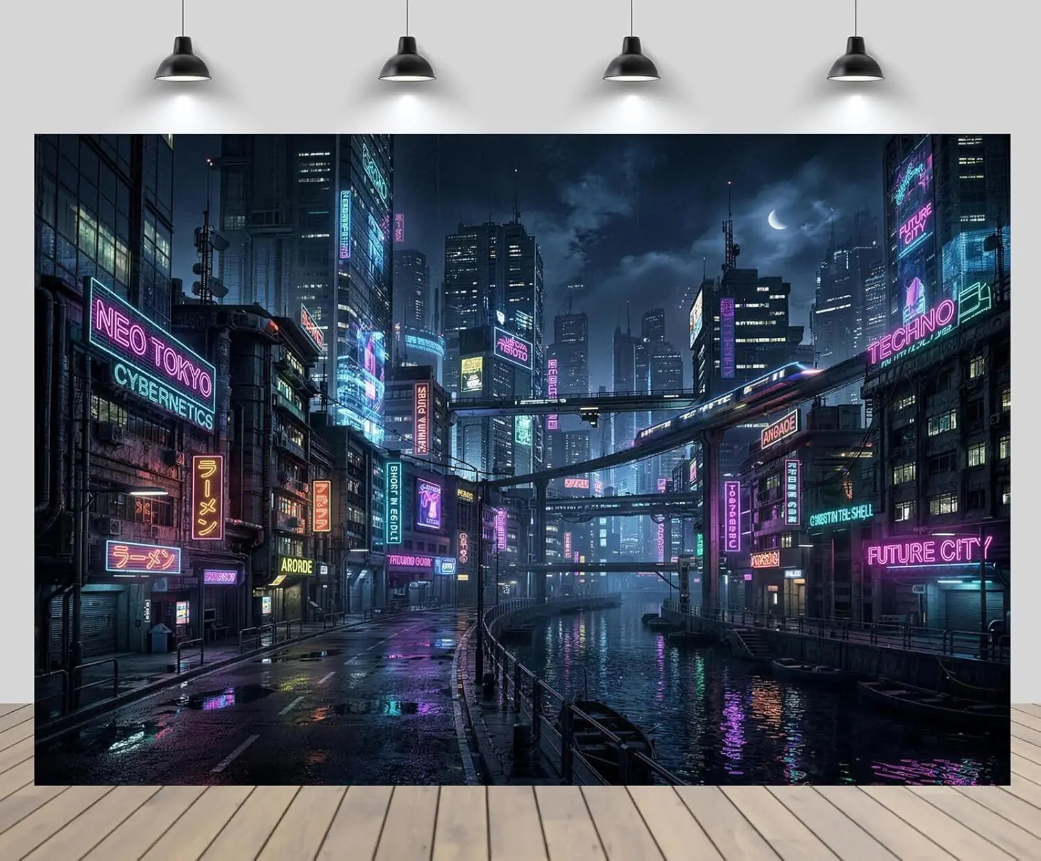 Cyberpunk Sci-Fi Neo Tokyo Tapestry Wall Art Decor Hanging Futuristic Neon Cityscape Anime Poster Room Living Room Loft Apartmen