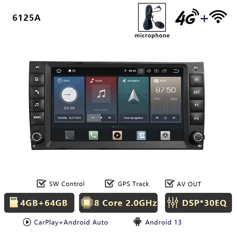 CHSTEK Autoradio Android 13 Speler voor Porsche Cayenne 955 957 9 PA 2002-2010 CarPlay Navigator Multimedia Bluetooth 4G GPS WiFi