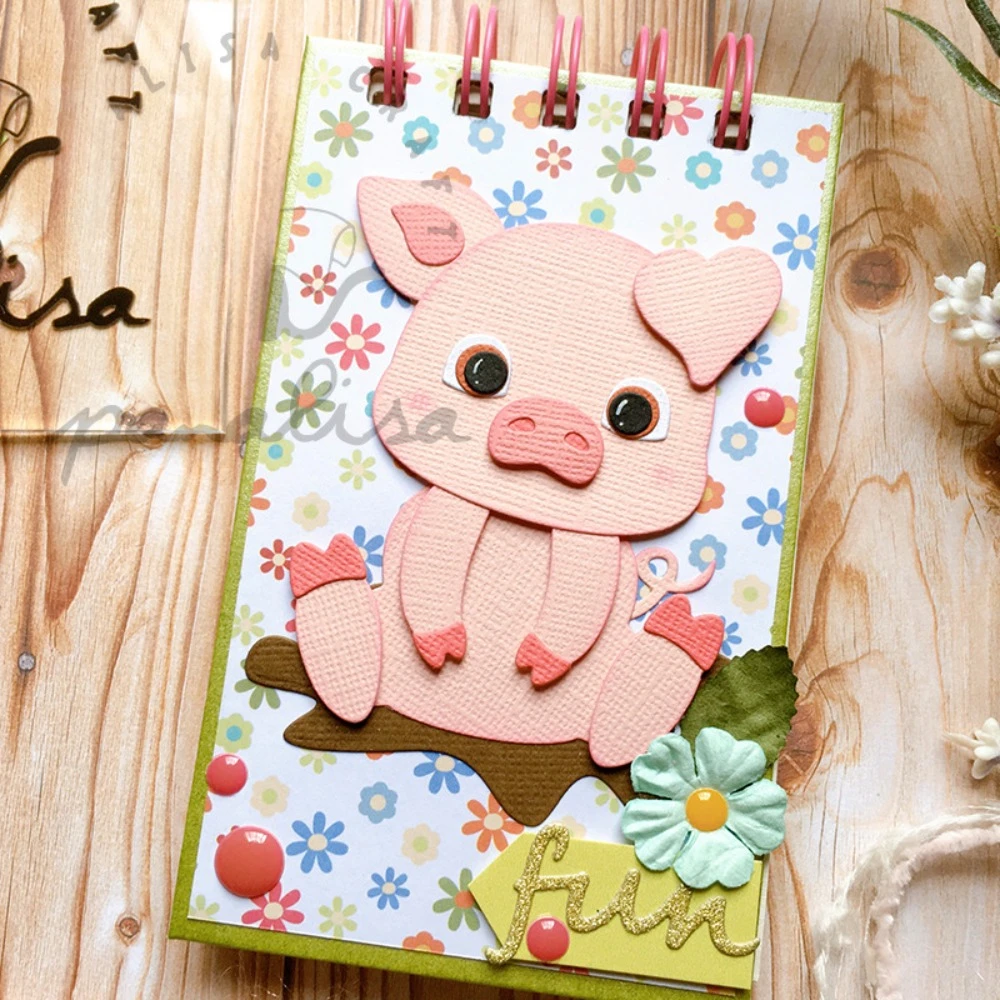 2024 New Cute Cartoon Pig Metal Cutting Dies for Scrapbooking Decoration Handmade Stencil DIY Card Making Mold Model Crafts