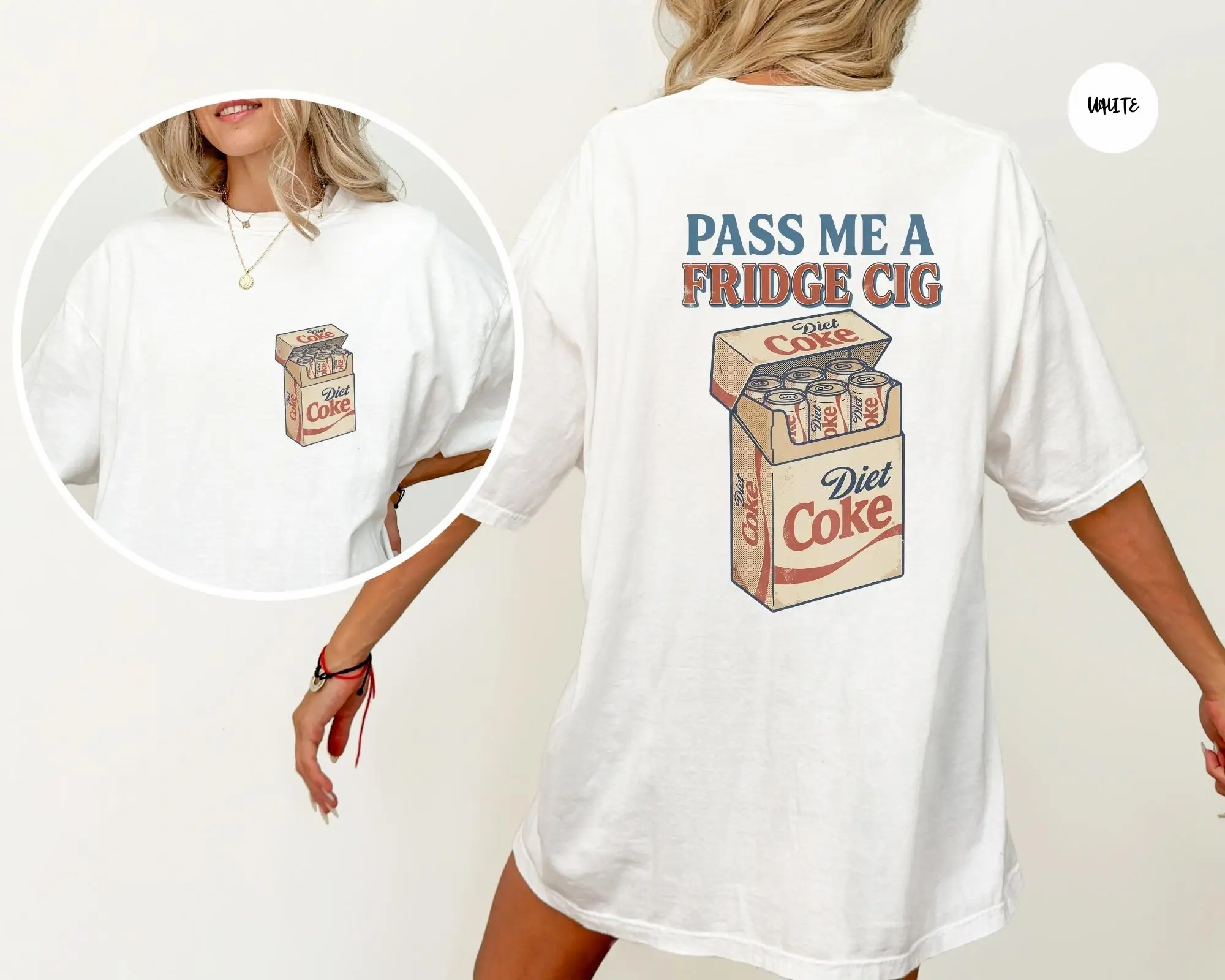 Comfort Colors® Pass Me A Fridge Cig T-Shirt, Retro Diet Coke Graphic Tee