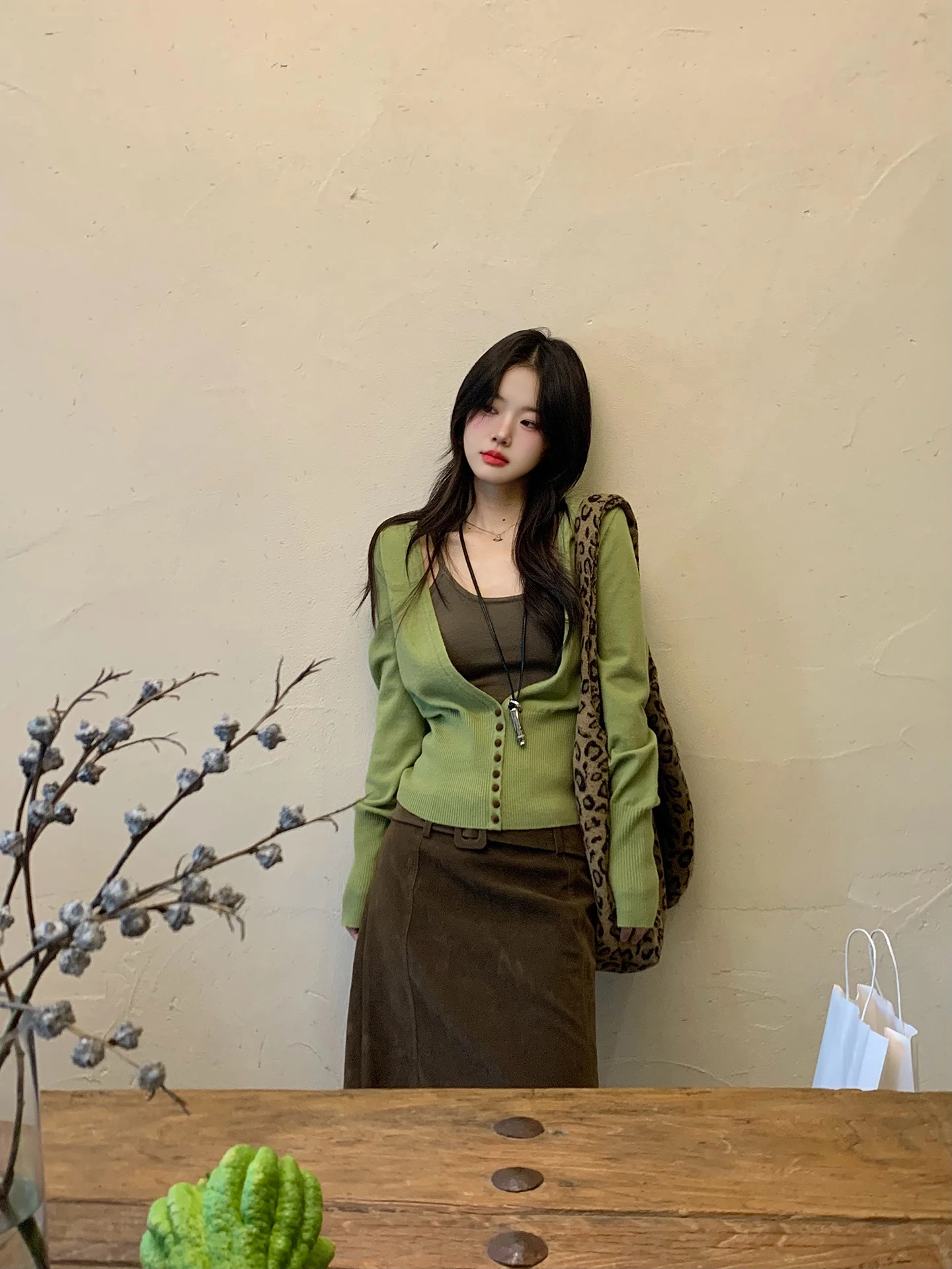 

Women's Knitted Cardigan Set Slim Fit Base Layer Inner Wear Vest Two Piece Set Winter Korean Sle Commute Sle Polyester Fiber