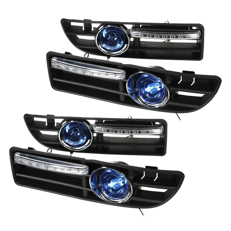 

4Pcs Car LED Fog Light Bumper Grille With Switch For Jetta Bora Mk4 2000 2001 2002 2003 2004