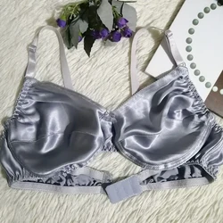 Ultra-Thin Real Silk Double Faced Bra No Steel Ring Mulberry Silk Underwear Comfortable Restriction-Free 34/75-46/105B