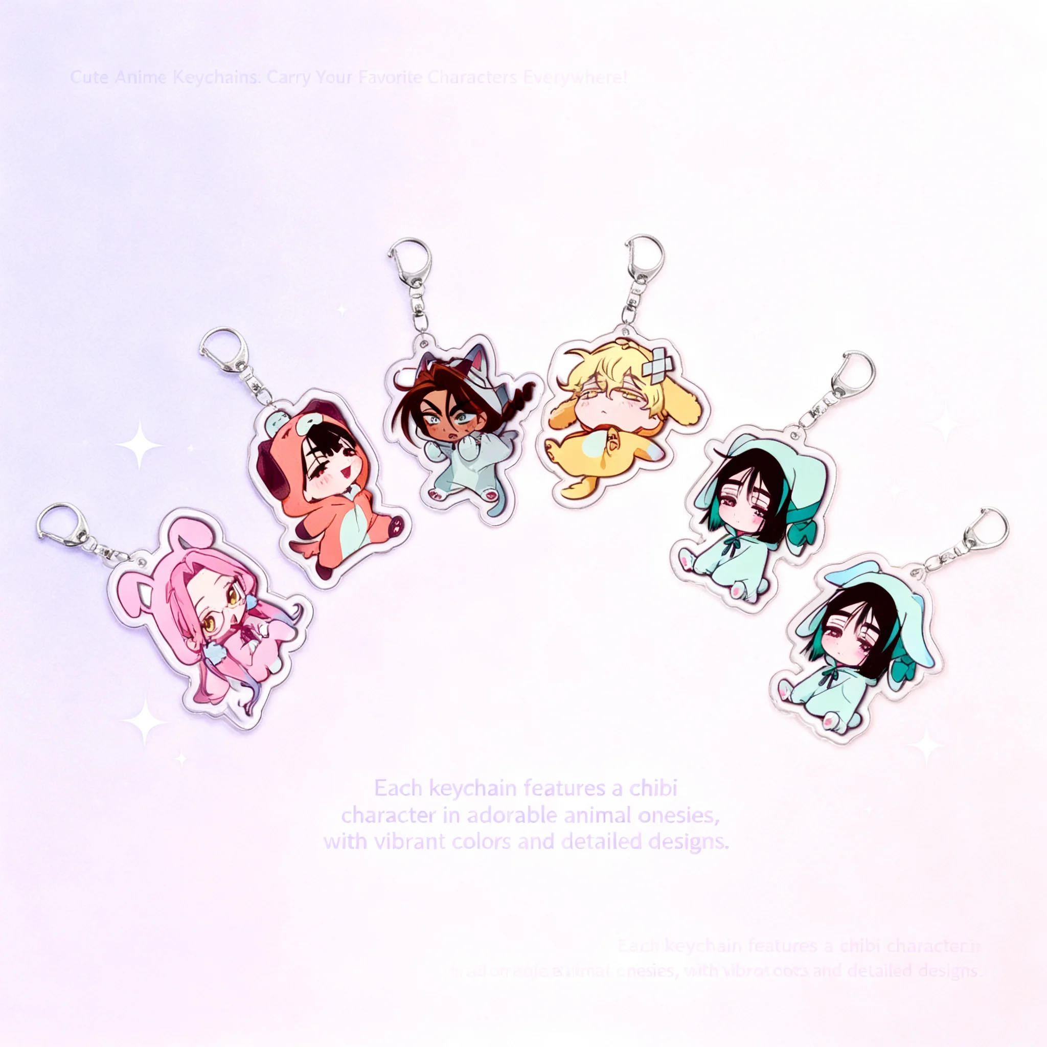 

Wholesale Custom Anime Keychain Acrylic Double Sided Keychain Layered Acrylic Keychain Unique Stage Shape Keychain Anime