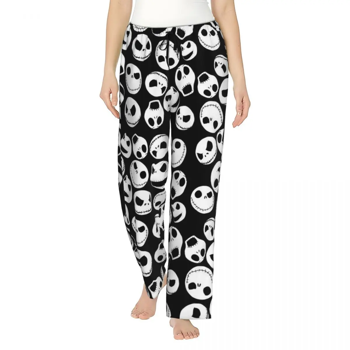 

Custom Printed Womens Nightmare Before Christmas Jack Skellington Pajama Pants Sleepwear Sleep Lounge Bottoms with Pockets