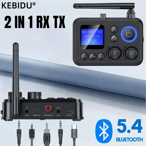 Receptor y transmisor de Audio Bluetooth 5,4 de largo alcance 7 en 1, RCA, 3,5mm, AUX, USB, Dongle, adaptador inalámbrico estéreo para PC, TV y auriculares