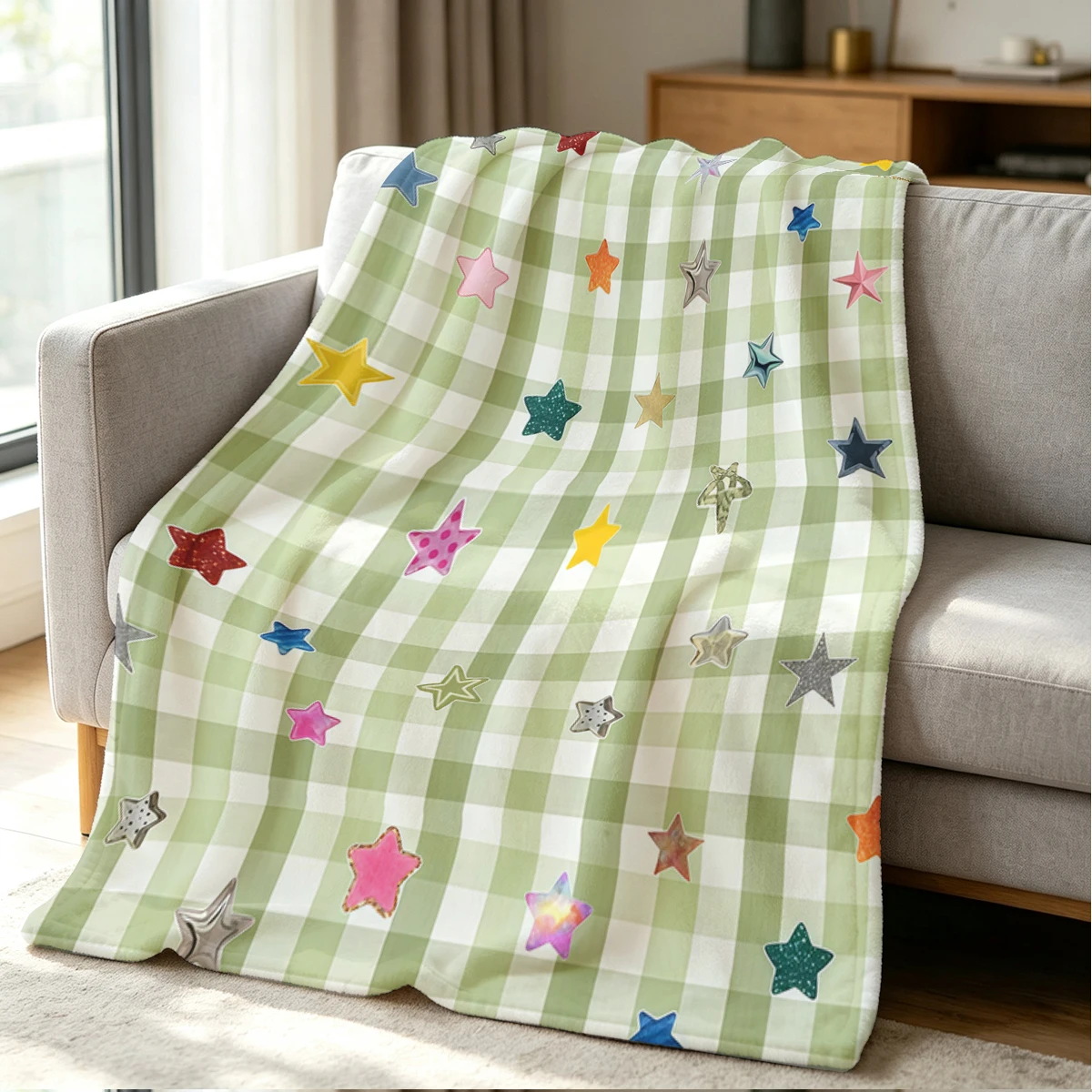 Star Fall Blanket Soft Cozy Throw for Sofa Bed Festive Holiday Decor Gift for Kids and Adults,Lightweight and Warm