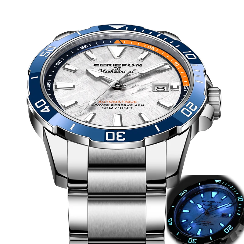 CERIEPON Men's Sports Mechanical Watch 316L Stainless Steel Luminous 50m Waterproof Men Marine Log Explorer Series Perfect Gift view 5