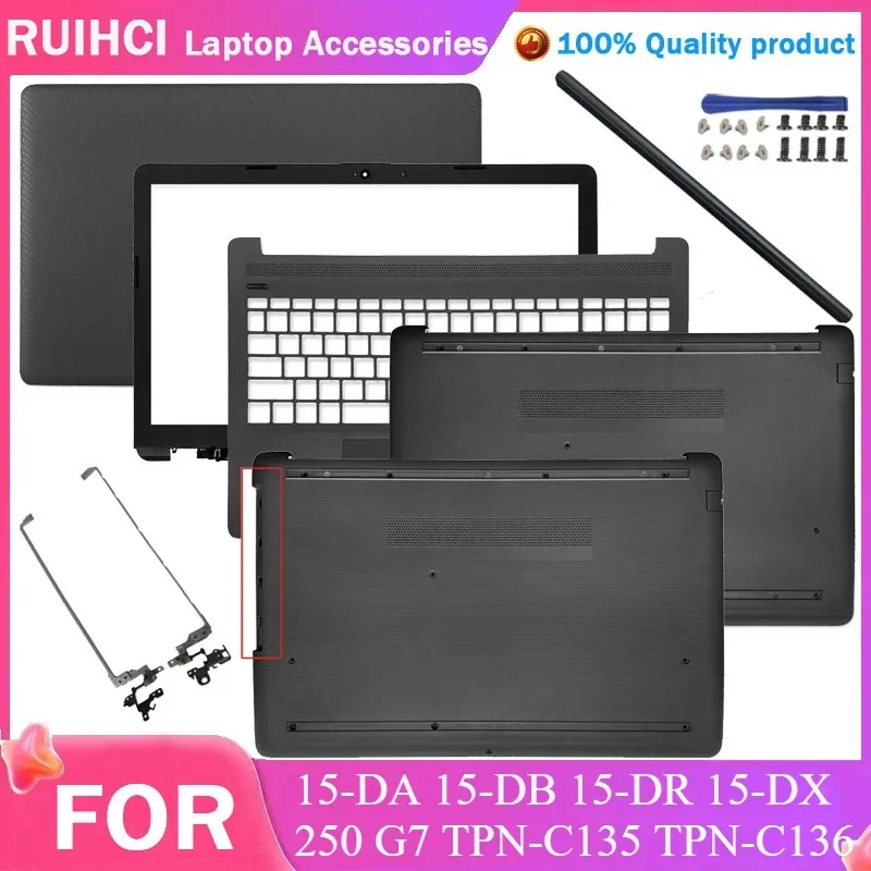 

New Laptop Cover LCD Back Cover/Front Bezel/Hinges/Palmrest/Bottom/Hinges For HP 15-DA 15-DB 15-DR DX 250 G7 TPN-C135 TPN-C136