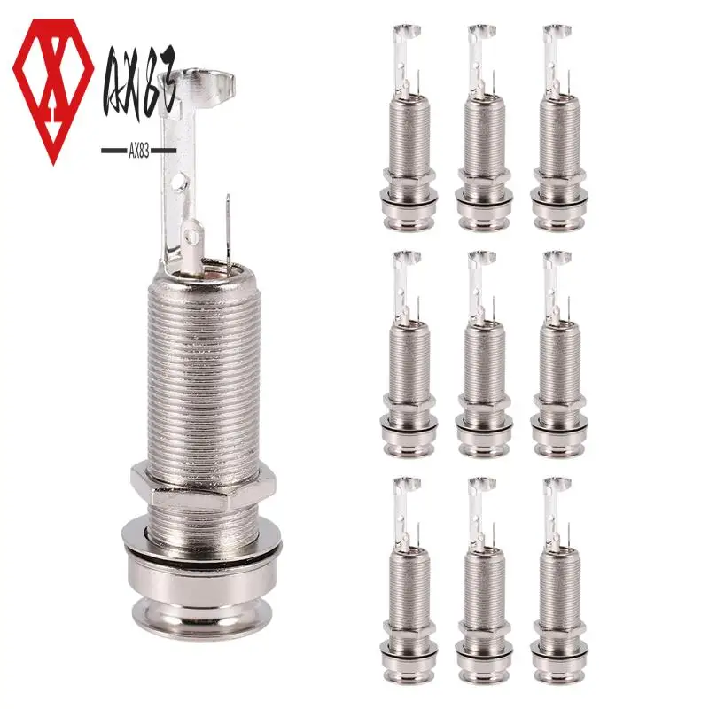

AX83-10PCS Гитарный звукосниматель, выходной разъем, никелевый ремешок, замок, хромированный