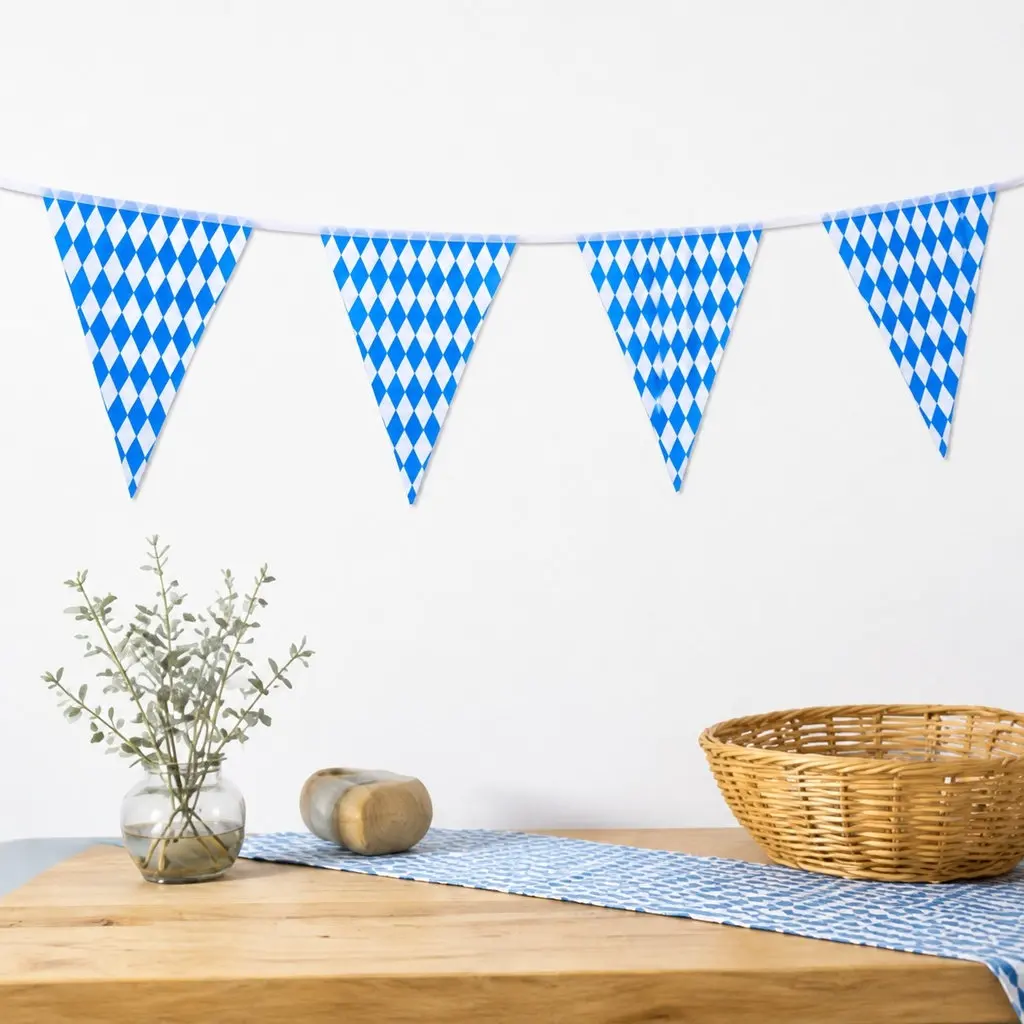 1Set Bavarian Pennant Banner Oktoberfest Decoration Flag Party Banner German Beer Festival Bunting Flags Outdoor