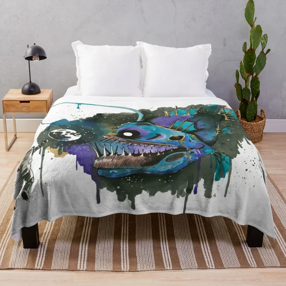 anglerfish Throw Blanket cosplay anime Bed linens Decorative Sofas Blankets