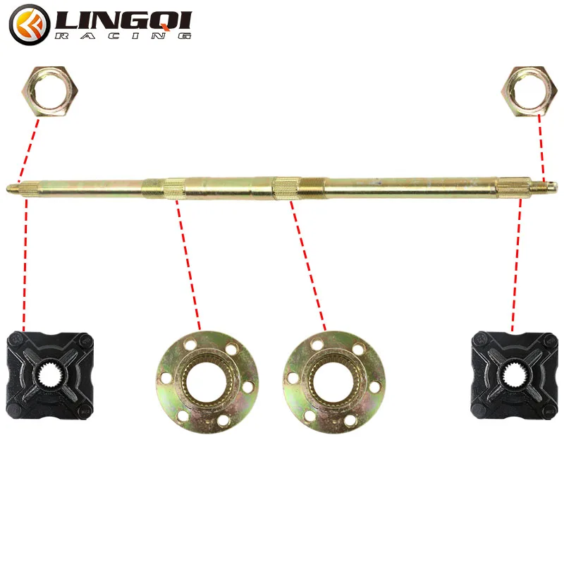 

LINGQI RACING 820mm Rear Axle Complete Kit Disc Brake Hub Flange For DIY 150cc 250cc ATV UTV Quad Motorcycle Shockproof Frame