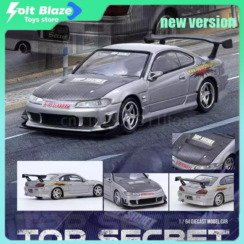 

INNO 1/64 Nissan TOP SECRET SILVIA (S15) Silver Car Model Simulation Static Room Display Alloy Car Models Boy Collectible Gift