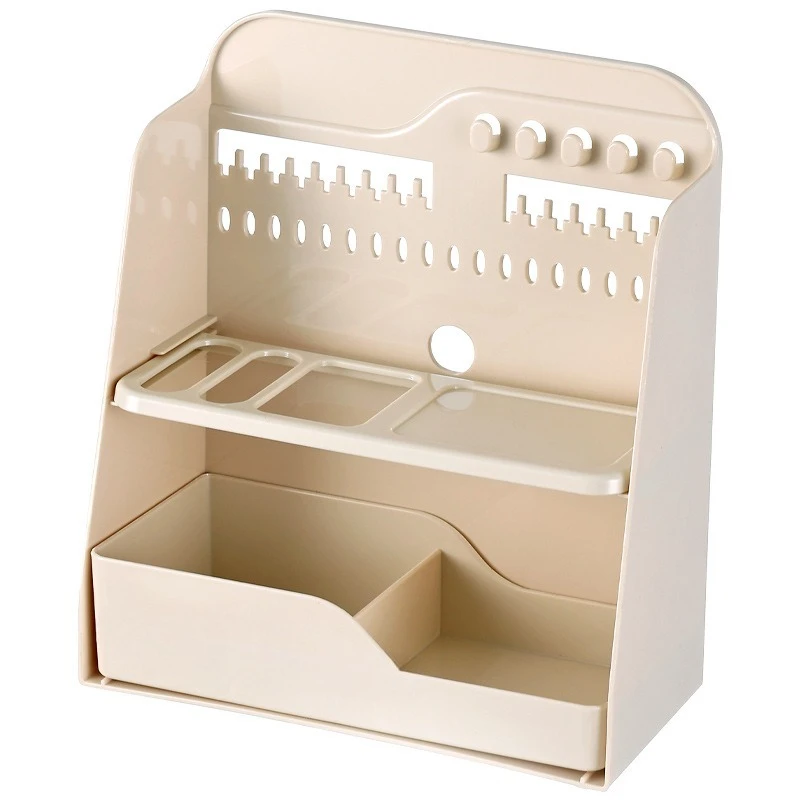 

Cosmetics storage box, light luxury transparent bathroom mirror cabinet, storage box dresser, makeup brush finishing rack