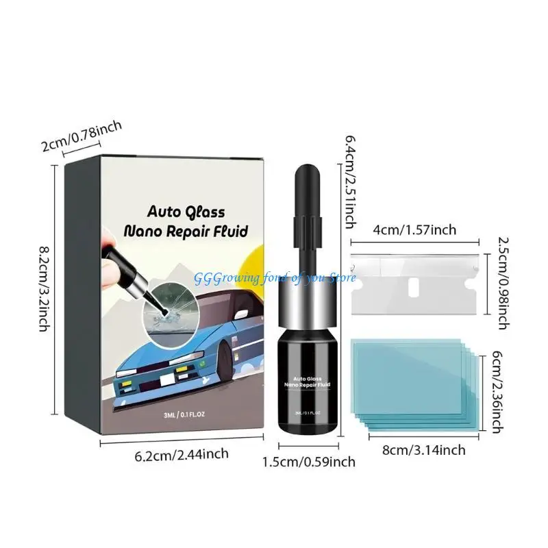H9EB 30 مل أداة إصلاح زجاج السيارات النانوية السائلة للزجاج الأمامي مزيل خدوش الزجاج التلقائي