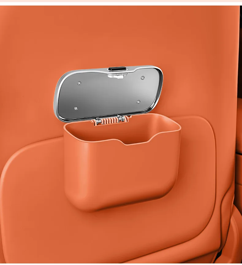Multifunktionaler Auto-Mülleimer mit Deckelknopf, hängender Aufbewahrungsbehälter für nasse und trockene Gegenstände, Innenzubehör, Mini-Organizer-Box – Detail 17