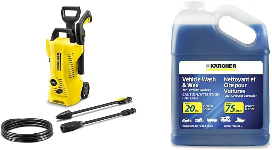 

1700 PSI K 2 Electric Pressure Washer Bundle with 26' Hose, 2 Spray Wands, Vehicle Detergent and Wax - 1 Gallon