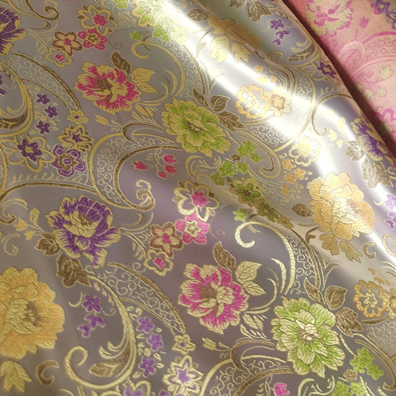 New Damask Yard Dyed Jacquard Tapestry Satin Brocade Fabric for Dress Cushion Cover Curtain Patchwork Sewing Material