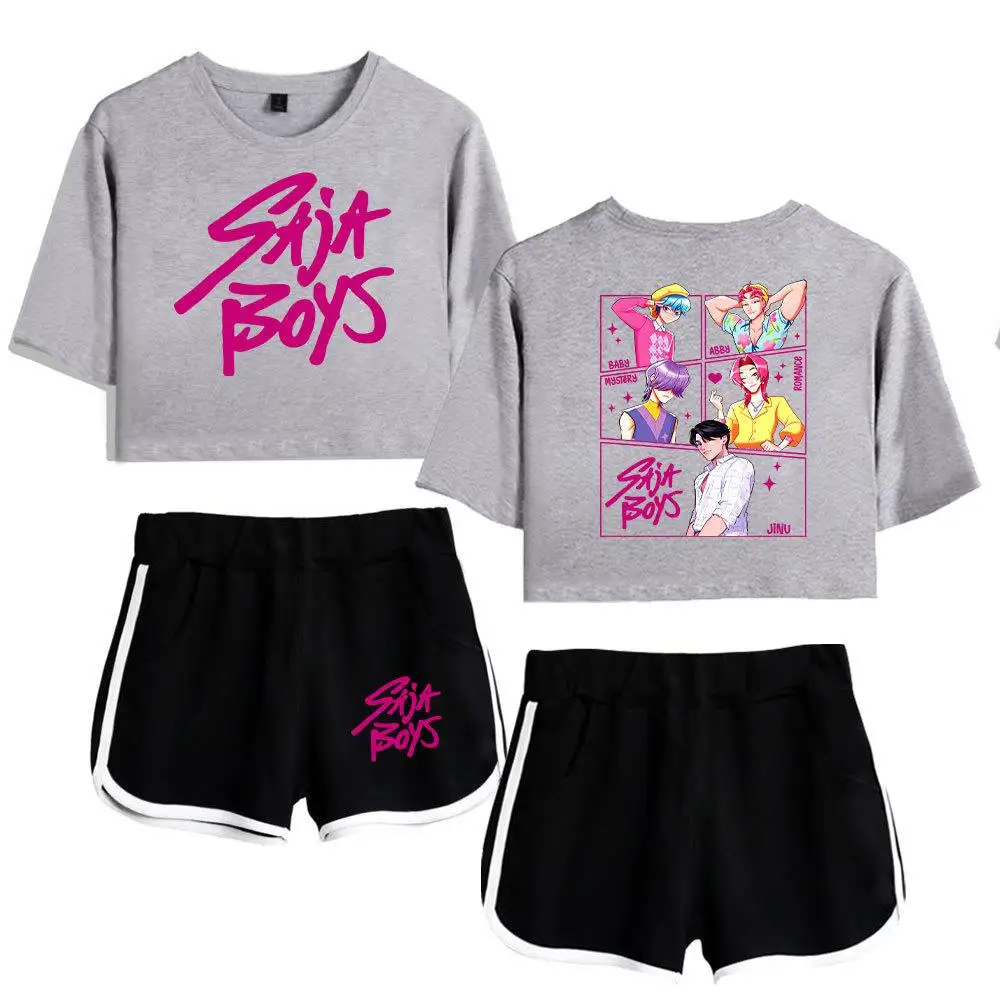 Faionable K Demon s Outfit Haut d'été pour femme avec ombrage Exposition ort Sve orts Princ Sle Casual...