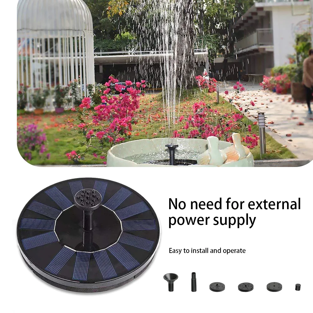 Solar Fountain Pump Energy-saving Plants Watering Kit Colorful Solar Fountain Solar Panel Bird Bath Fountain Outdoor Garden Pool