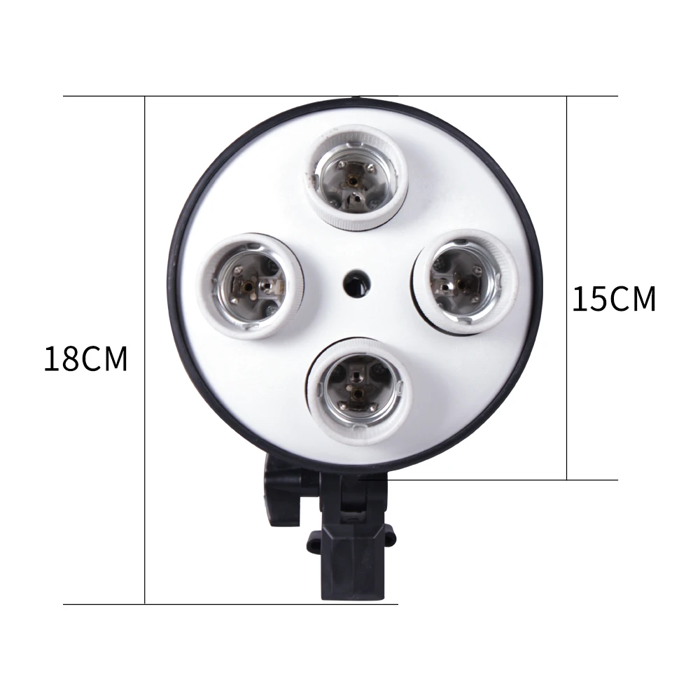 การถ่ายภาพ4 In 1 E27ฐานซ็อกเก็ตโคมไฟผู้ถือหลอดไฟอะแดปเตอร์สำหรับ Photo Video Studio Softbox