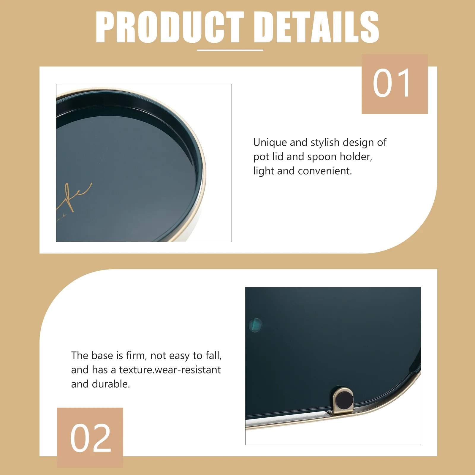 

Space-Saving Pot Lid Holder and Spoon Rest for Kitchen Countertop Storage Rack Organizer with Ladle Holder Soup Spoon Stand