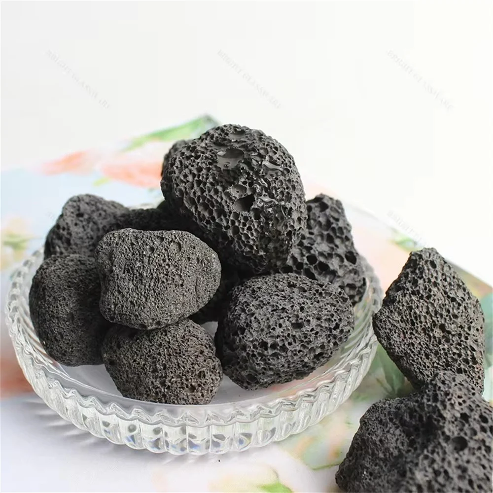 Natural Porous Black Volcanic Stone Lava Rock raw For aquarium decoration  and  Aromatherapy Essential Oil Diffuser