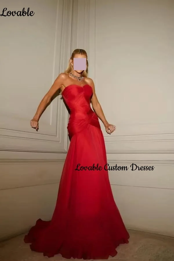 Robes de soirée Personnaliser A-ligne Chérie Parole Longueur Robe Femmes Élégant Luxe Volant Fermeture Éclair Sans Manches فستان => Ukuات mire