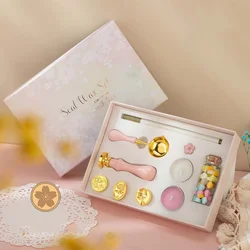 Wax Seal Stamp Set Vintage Kit Luxury Wedding Invitation Postcard Sealing Wax Beads Seal Stamp Melting Gift Packing Box HCS001
