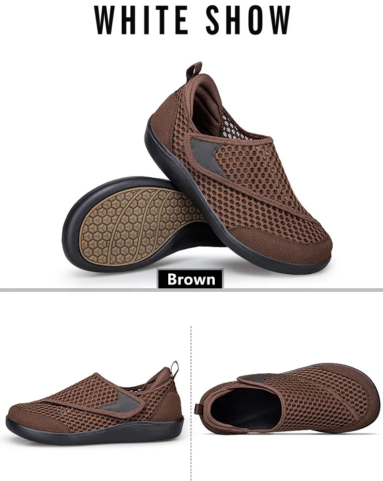 Neue Modische Herren-Sneaker Atmungsaktive Paar-Schuhe mit Breiter Zehenbox Barfußschuhe Bequeme Diabetiker-Schuhe Mesh Herren Freizeitschuhe zum Gehen – Detail 28