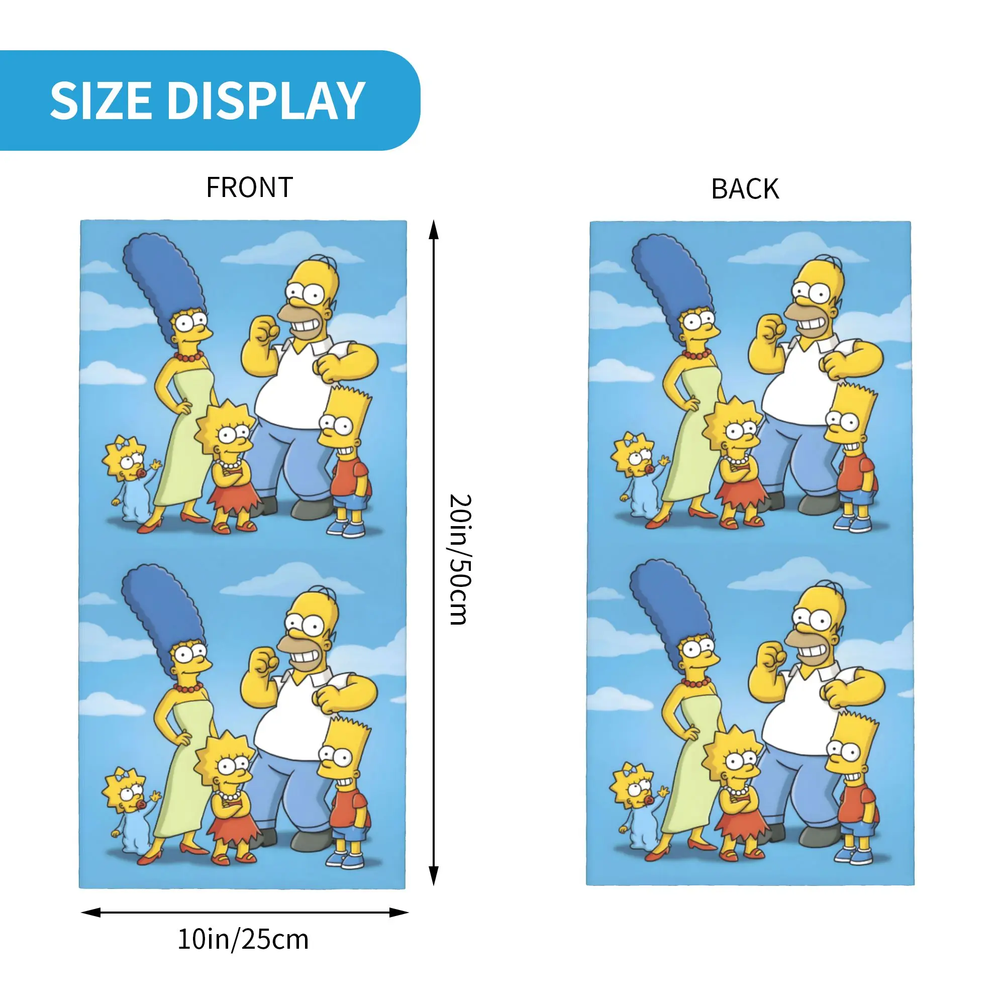Custom Funny The S-Simpsones-Anime Bandana Neck Warmer Women Men Winter Ski Hiking Scarf Gaiter  Face Cover