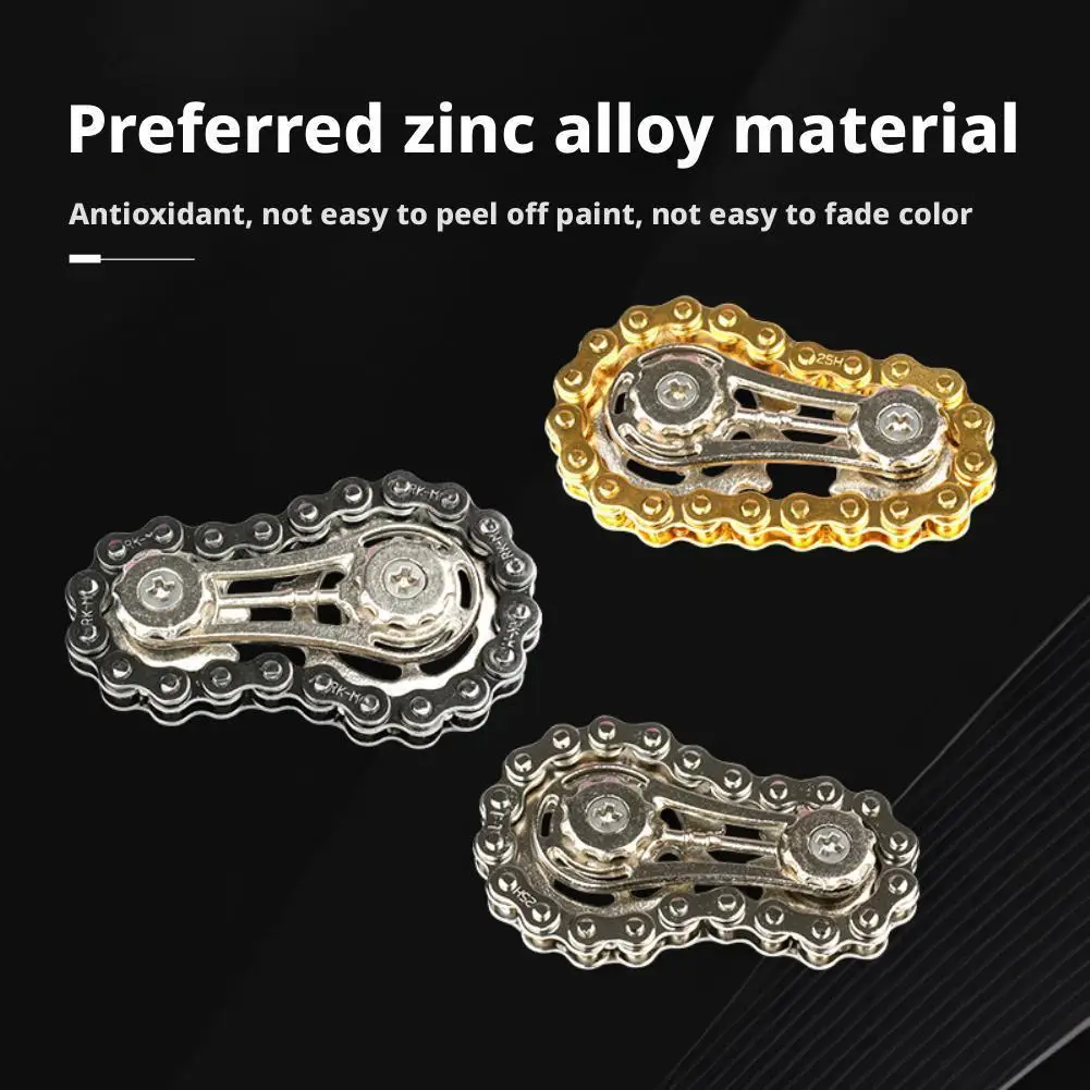 Volant d'inertie mécanique à dents de chaîne, Fidget Spinner, anti-stress, anxiété, chaînes de vélo en métal, Spinner, jouets EDC pour enfants et adultes, jouet à main