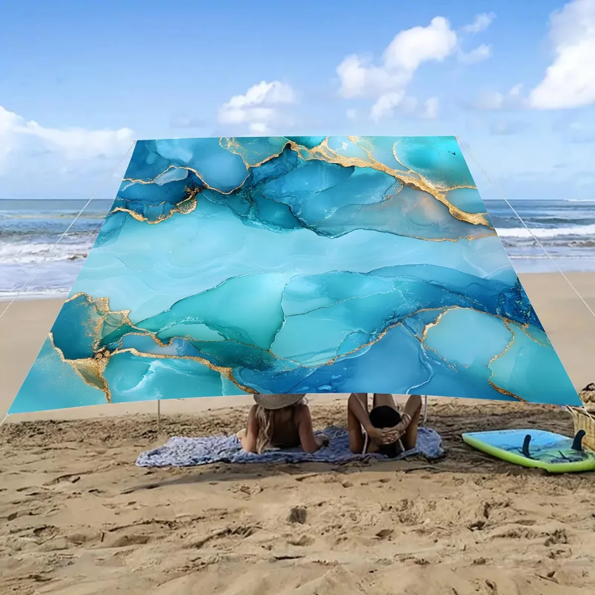 Marble Pattern Camping Sunshade Tent Camping Tarpaulin Picnic Cover Travel Outdoor Camping Tent Terrace Courtyard Tianmu Cloth