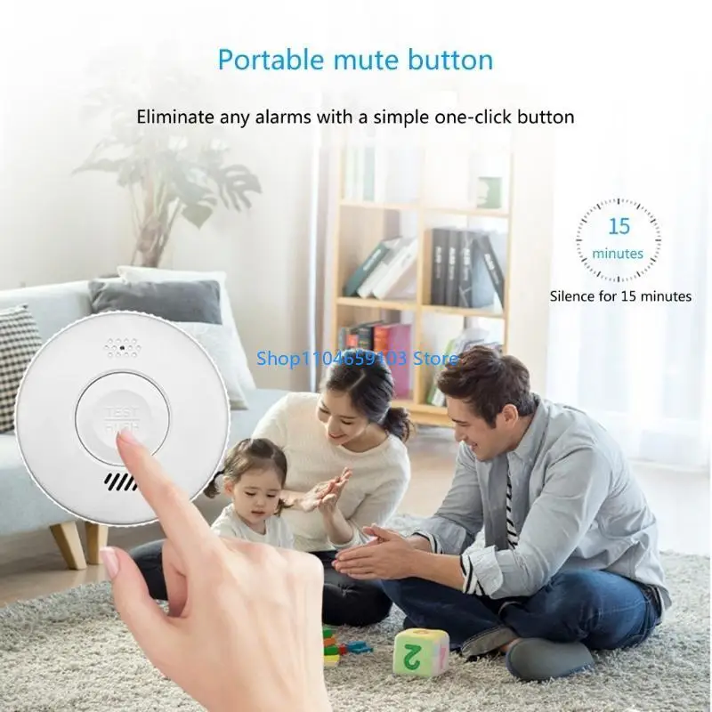 Lightweight Smoke Detector WiFi Alarm with 85dB Buzzer Smoke Detectors Sensors for Home Security