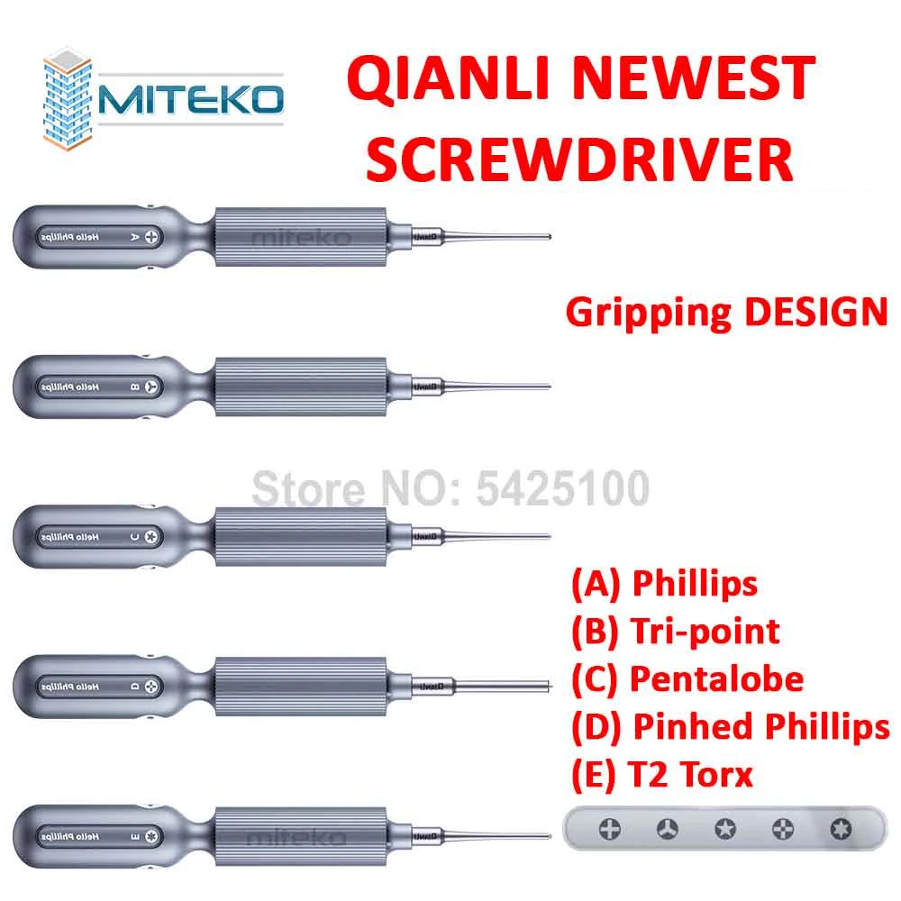 QIANLI-3D Super Gripping Precision Screwdriver, Dual Bearing Repair Tool for Phone, Hello Phillips