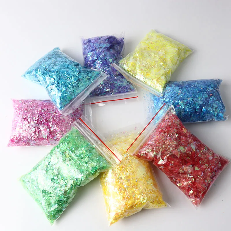 20G Irregular Shell Paper Powder Nail Polish Sequins for Manicure Glitter Nail Peeling Pigment Supplies Color Nail Stickers