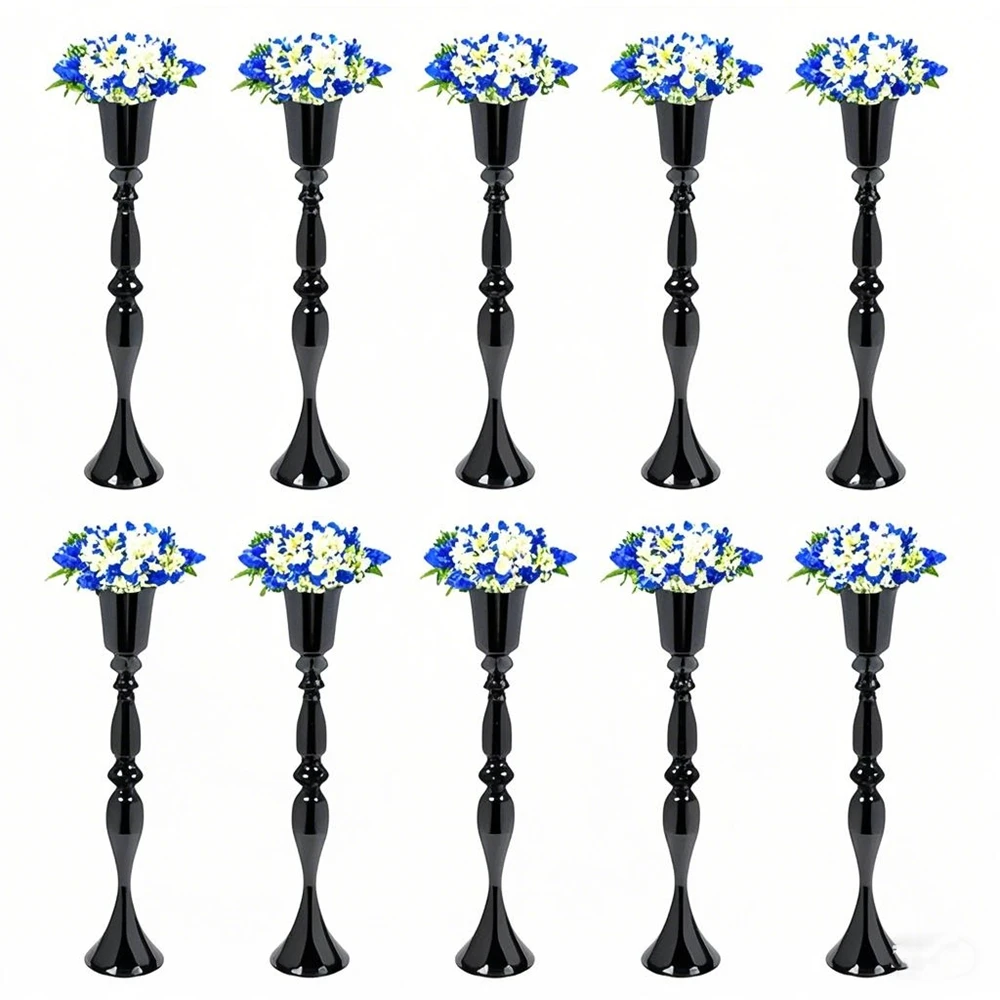 

50cm/100cm)8pcs 10pcs)Event Wedding Tall black/sliver/Gold white trumpte vase acrylic crystal Flower Stand Wedding Centerpiece