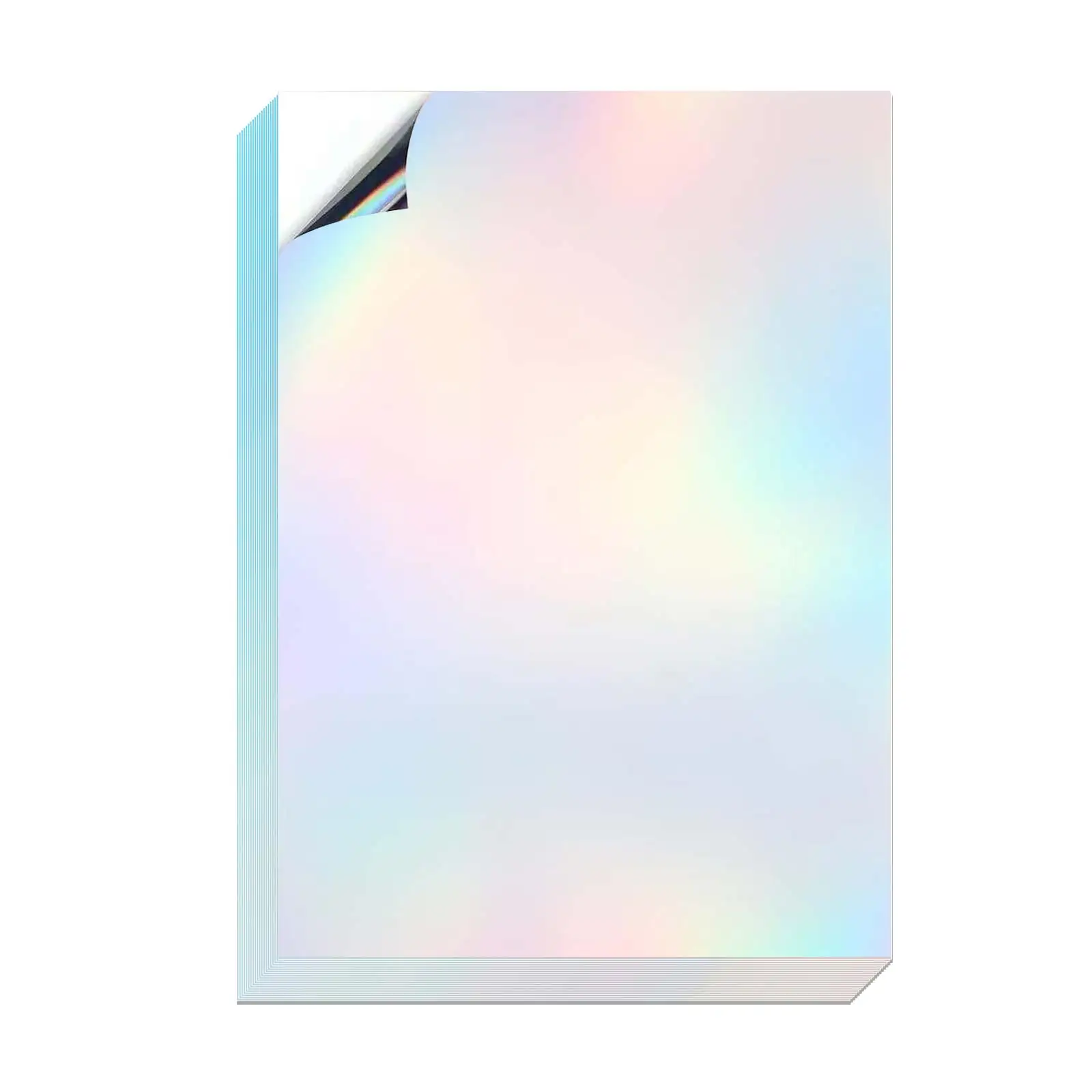 A4 10/20/30/40 قطعة ملصق فينيل ثلاثي الأبعاد قابل للطباعة بألوان قوس قزح للطابعة النافثة للحبر، سهل القطع، مقاوم للماء، صناعة يدوية وملصقات #5