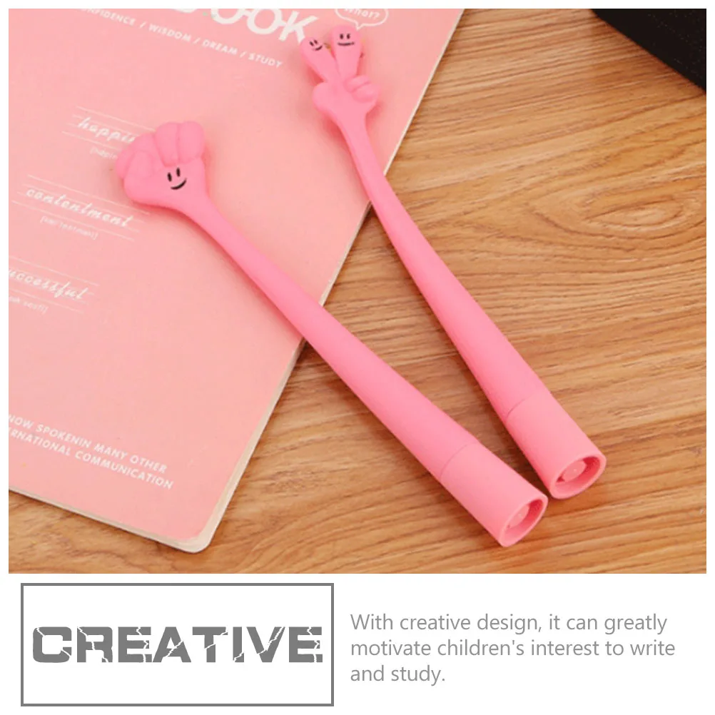 

8pcs Funny Craft Cartoon Ballpoint Creative Gesture Design Flexible Silicone For Students Stationery Writing Fun Portable Pens