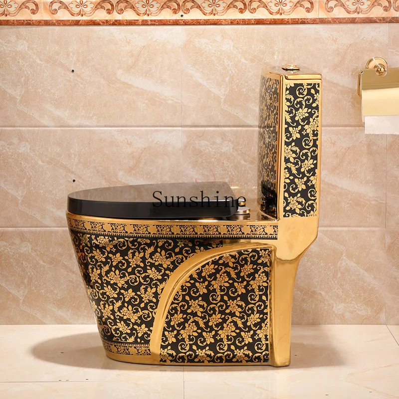 European-style golden flush toilet siphon deodorant creative personality art bathroom household