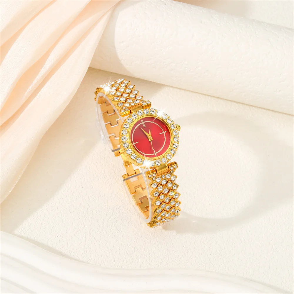 New Women's Watch Best-Selling Products Luxury Watch Luxury Brand Watch Bracelet Set Roman Numeral Dial Diamond Dial Watch