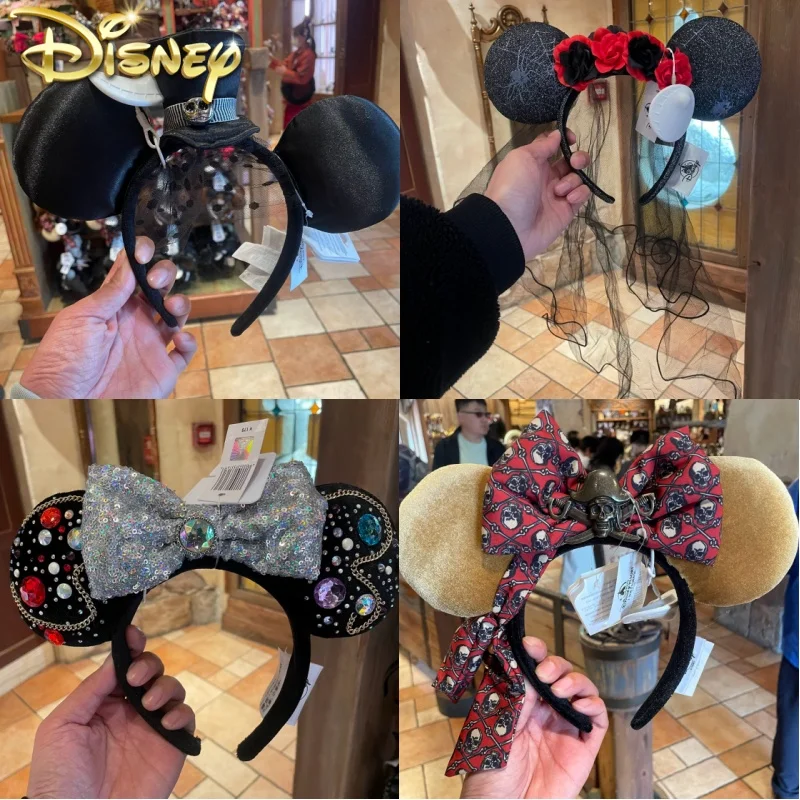 

Genuine Disney Pirates Of The Caribbean Minnie Headband Shanghai Disneyland Pirate Series Headband Hair Accessory Headwear Toys